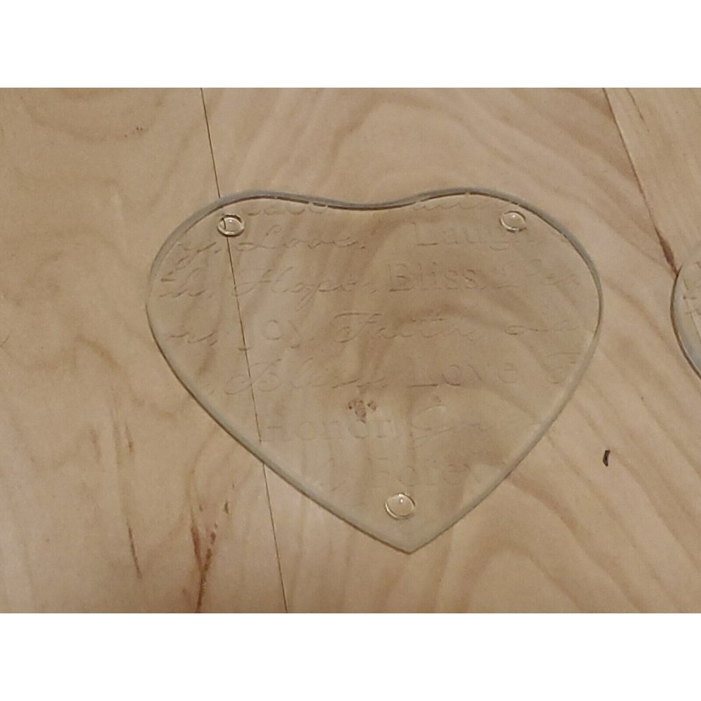 Kate Aspen Heart Coasters Love Laugh Hope 3.5'' Set of 2